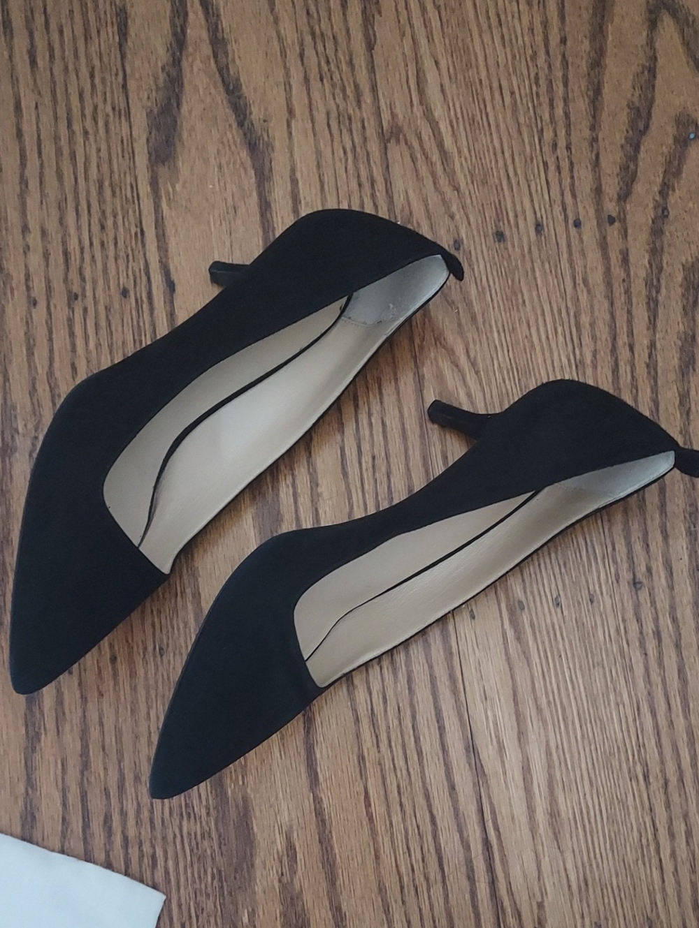 Everlane Kitten Heels Pointed Toe Black Suede 2" - Picture 5 of 10